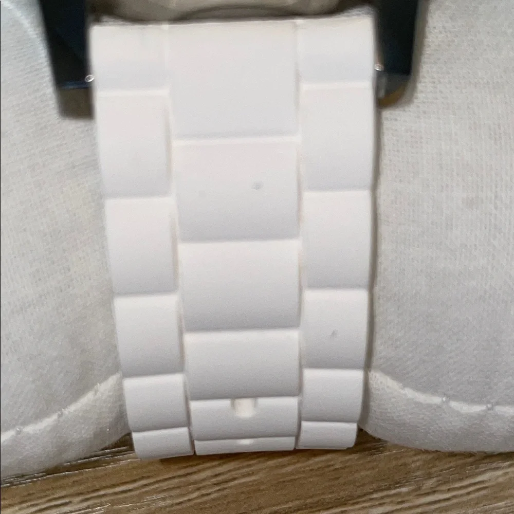 Coach Woman’s Silver and White Silicone Watch, 40.0 mm